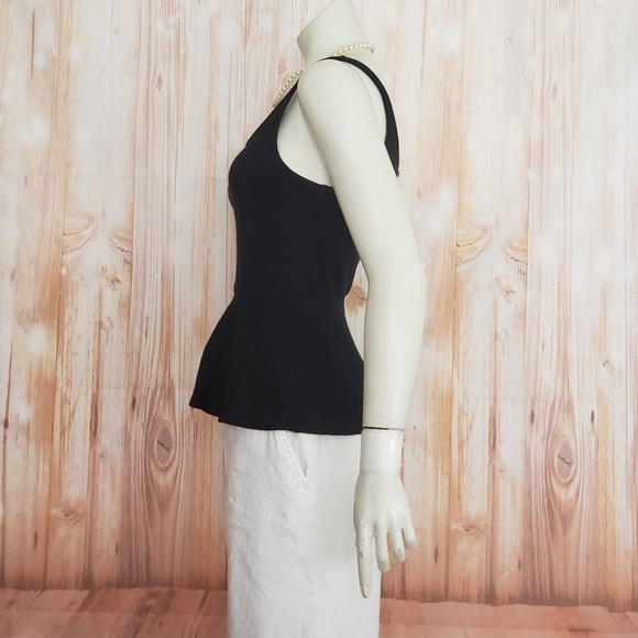 EXPRESS BLACK PEPLUM SLEEVELESS TOP SMALL - Picture 4 of 6
